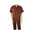 thumbnail image 7 of Men 2pc Walking Leisure Suit Short Sleeves By DREAMS 256-12 Solid Cognac, 7 of 7