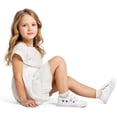 thumbnail image 3 of Kushyshoo Kids Canvas Shoes White Colorful Stars Children Sneaker Toddler Girls School Shoes Size 7, 3 of 7