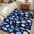 thumbnail image 5 of Summer Watercolor Style Washable Area Rugs 4'x6', Blue Ocean Brown Shell Nautilus Low Pile Throw Living Room Rug Non-Slip Sturdy Edge Binding Carpet for Indoor Entryway Bedside Kitchen, 5 of 9
