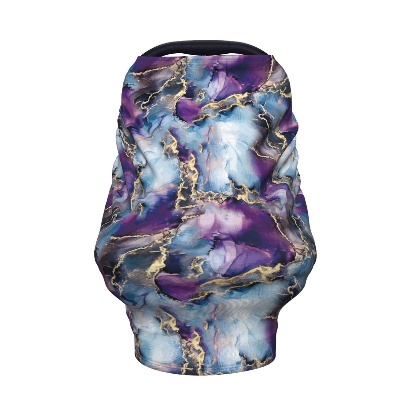 Fotbe Purple Marble Texture Pattern Car Seat Covers for Babies, Nursing Breastfeeding Cover Infant Carseat Canopy, Soft Stretchy Carrier Cover