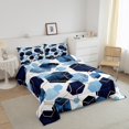 thumbnail image 2 of Erosebridal Geometry Hexagon Bedding Full Navy Blue Comforter Set, Watercolor Honeycomb Down Comforter Abstract Tie Dye Bedding Comforter Sets, Luxury Gold Hexagon Duvet Insert Microfiber, 2 of 5