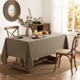thumbnail image 2 of Taupe Linen Table Cloth Rectangle Waterproof Spillproof - Textured Farmhouse Style Dining Party Wedding Decor 60x102 Inch, 2 of 8