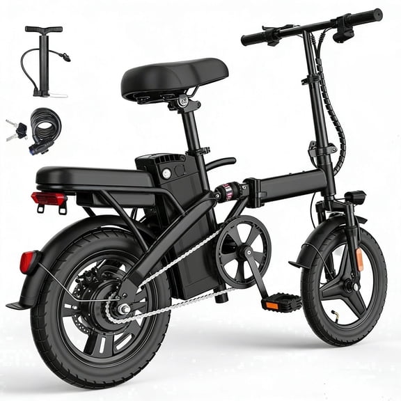 Electric Folding Bike for Teenager and Adults, 12AH Removable Battery 14" Electric Bike 500W Motor, 20  Miles Range, Mini Ebike for City Commuter, UL2849