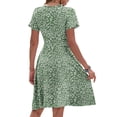 thumbnail image 7 of OutfitShow Women Summer Short Sleeve V Neck Floral Empire Waist Dress with Pockets, 7 of 7