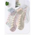 thumbnail image 4 of Zhengup Women's 7 Pairs Floral Ruffle Mesh Socks Transparent Ankle Socks, 4 of 6