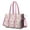 Floral Baseball Pattern, variant on Teacher Tote Bag,Football Helmets with Bows Pattern Teacher Utility Tote Bag,Large Work Tote Bags for Women with Multiple Pockets,Top Zipper Closure,13.8x10.6x6.7 Inch