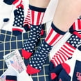 thumbnail image 4 of Women's Crew American USA Socks 2 Pairs Set Pack w/ Gift Bag | Colorful, Light, Comfortable | Made in Korea, 4 of 5