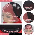 thumbnail image 5 of Red 13x6 Lace Frontal Wig 32 Inch Long Body Wave Pre Plucked with Baby Hair Glueless Transparent Swiss Lace Heat Resistant Synthetic Lace Front Wigs for Women Christmas Gift, 5 of 6