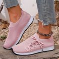 thumbnail image 2 of Pandaie Slip on Sneakers Women Walking Shoes Side Lace up Tennis Lightweight Breathable Mesh Nurse Orthopedic Workout Gym Sport Shoes (Red,8.5), 2 of 7