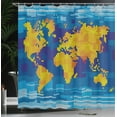 thumbnail image 4 of Ambesonne Digital Shower Curtain, Geometric Modern, 69"Wx84"L, Earth Yellow Sky Blue, 4 of 5
