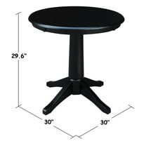 30" Round Top Pedestal Dining Table - Black