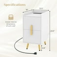 thumbnail image 5 of Costway Nightstand with Charging Station Home Bedside Sofa Side Tables with 2 Drawers White, 5 of 10