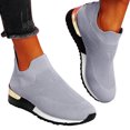 thumbnail image 3 of kamemir Shoes for Women Women's Comfort Low Vamp Slip On Sneaker(Gray,6.5), 3 of 6