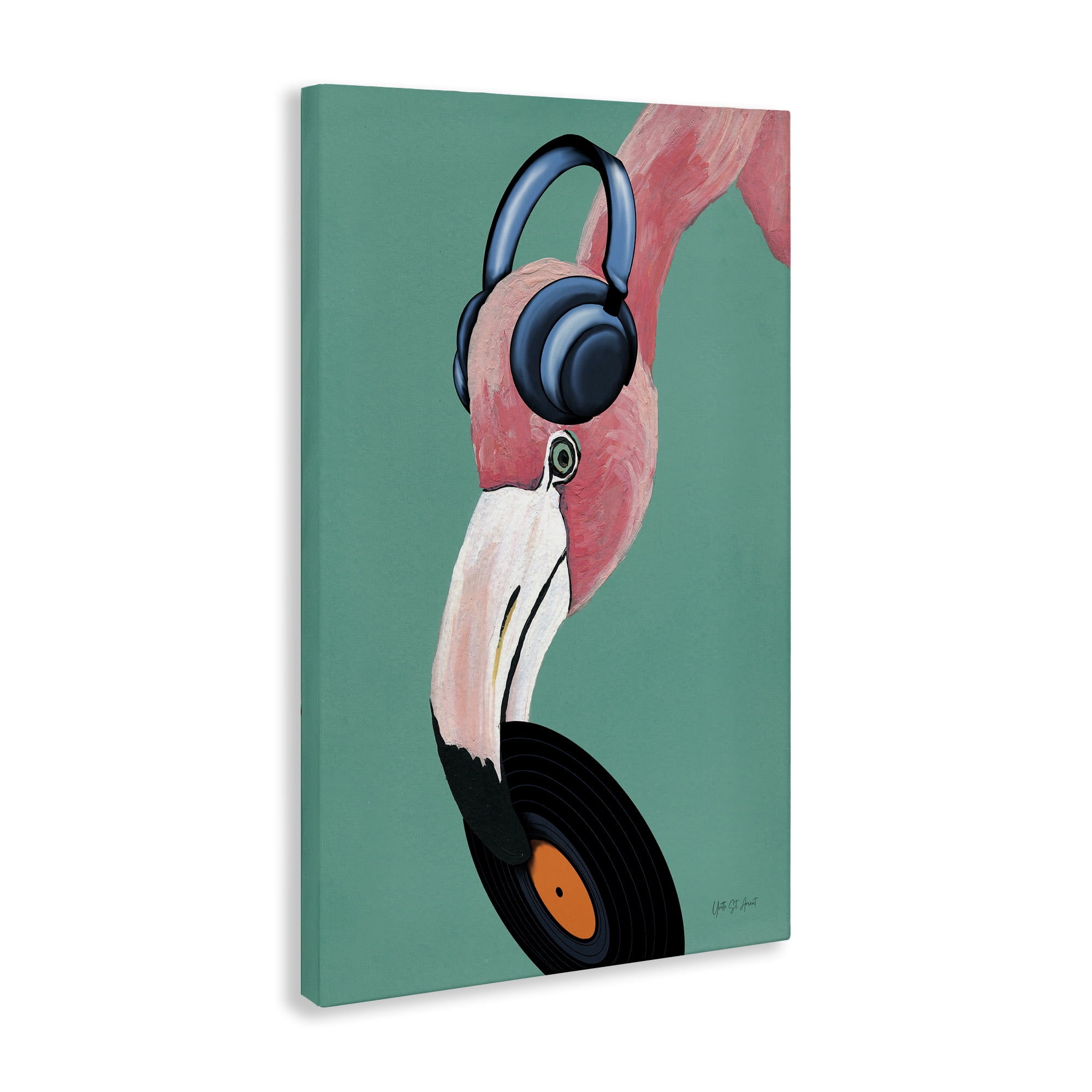Stupell Industries Fun Musical Flamingo Animals & Insects Painting Gallery Wrapped Canvas Art Print Wall Art, 16 x 24