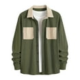 thumbnail image 5 of Xzbqbs Mens Corduroy Jacket Button Down Shirt Jacket Fashion Long Sleeve Slim Fit Lapel Jacket Coat Lightweight Quilted Shacket, 5 of 6