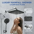 thumbnail image 4 of Ophanie 12 Inch Coverage High Pressure Rain Shower Head Combo with Adjustable Extension Arm, Wide Rainfall & 5 Modes Handheld Showerhead, Dual Anti-Clog Nozzles for Ultimate Experience, Silver Chrome, 4 of 12