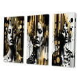 thumbnail image 3 of Designart "Golden Essence Fluidity of Womanhood III" Modern Woman Wall Art Set Of 3 - Black Woman Abstract Canvas Set For Living Room Decor, 3 of 7