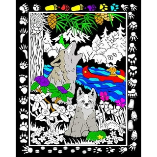 Dueling Dragons - Fuzzy Velvet Coloring Poster 16x20 Inches 