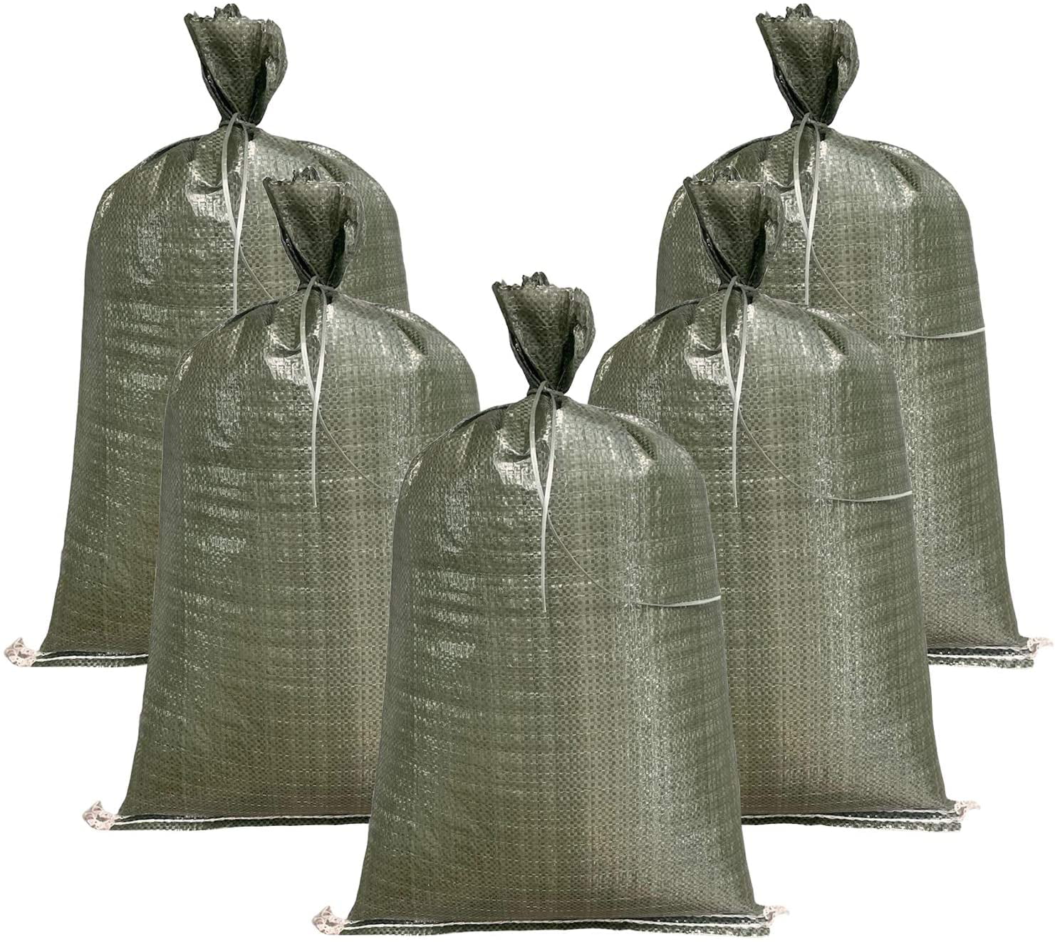 AK TRADING CO Tent Sandbags Flood Water Barrier TAN 14 x 26 Poly Sandbags W/UV Protection & Built-in Ties Pack of 50 