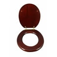 thumbnail image 4 of Renovator's Supply Round Cherry Finish Brass Hinge Toilet Seat in Hardwood, 4 of 12