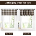 thumbnail image 4 of Brown Plaids Pattern Jacquard Curtain Valances, Modern Style Light Filtering Window Treatments for Farmhouse, Short Linen Textured Drapes for Living Room, 1 Panel, 52 x 18, 4 of 6