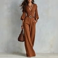 thumbnail image 2 of JoveMarine Womens Jumpsuits High Waist Long with Belt - Versatile Work Daily One Piece, Jumpsuits for Women Dressy Casual Jumpsuit, Formal Jumpsuits for Women for Office,Brown M, 2 of 4
