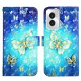 thumbnail image 2 of SaniMore Magnetic Flip Wallet Case for Motorola Moto G 5G 2023/G Power, RFID Blocking Card Holder Painted Pattern PU Leather Cover Kickstand Wrist Strap Shockproof Protective Shell, Golden Butterfly, 2 of 6
