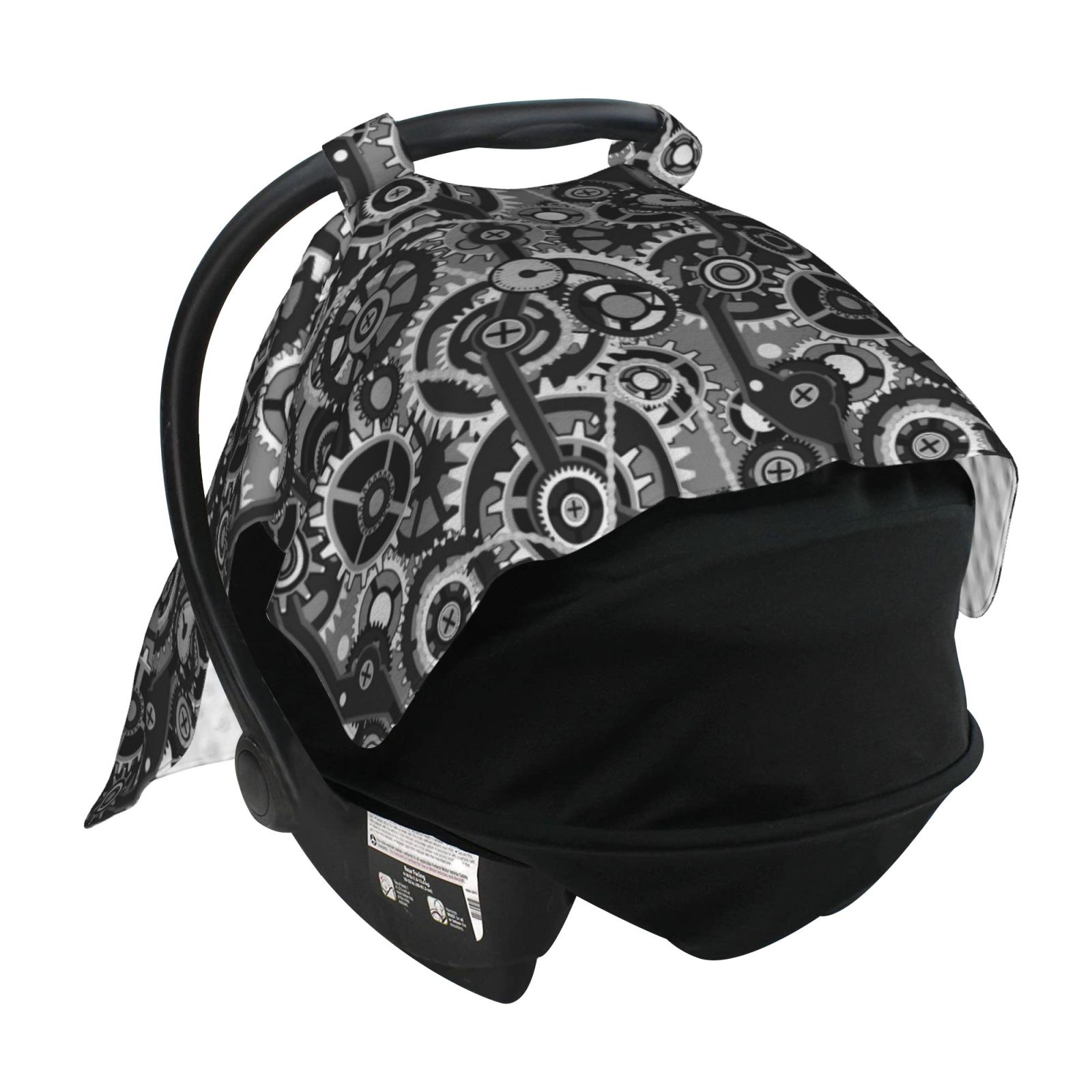 Car Seat Cover Baby - Traditional gear Pattern Breathable Infant Car Seat Cover for Baby Carseat, Lightweight Comfort Baby Essentials Must Haves Newborn Stuff for Girl Boy