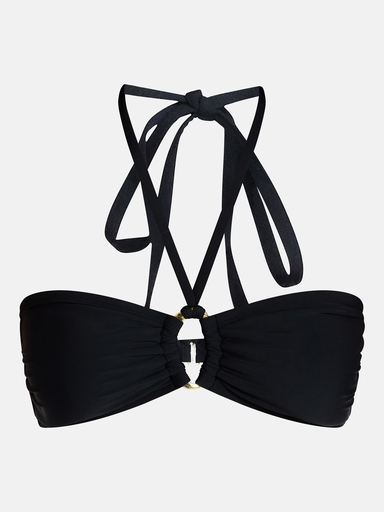Time and Tru Women's O Ring Halter Bandeau Bikini Top, Sizes XS-3X