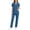 Navy, variant on Ynynloco Scrubs Set for Women Medical Uniform Cool Breathable Stretch V-Neck Top & Straight Leg Pants with Pockets for Nurse Workwear