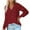 Red, variant on HAiming Women V-Neck Sweater Soild Long Sleeve Button Knit Shirts Fall Winter Plus Size Casual Loose Pullover Tops