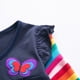 thumbnail image 4 of Vestido Para Niñas, Ropa Para Niñas, Ropa De Otoño Para Niños, Vestido De Manga Larga Con Bordado De Mariposa Y Estrellas, Arcoíris, Dos Bolsillos, Azul Marino Odeerbi  LM103-184, 4 of 9