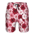 thumbnail image 4 of Wukai Rose Print Beach Trunks with Compression Liner Swimsuit Quick Dry Beach Sports Shorts with Pocket-Small, 4 of 8