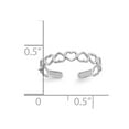 thumbnail image 2 of Solid 10k Yellow or White Gold Alternating Open Love Hearts Adjustable toe ring toe ring for Women, 2 of 2