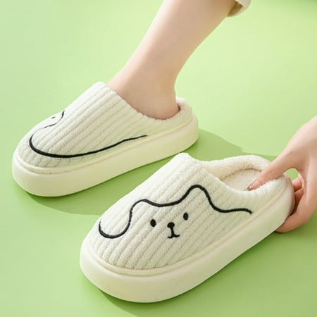 

Weloille Home Cotton Slippers Corduroy Thick Bottom Non-slip Cotton Slippers Couple Home Shoes Warm Plush Cotton Slippers Mute Non-slip