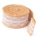 thumbnail image 3 of Cinta de arpillera con encaje blanco, rollo de yute natural para decoración DIY, embalaje de regalo, 5 yardas, encaje medio de 5 cm, 3 of 14