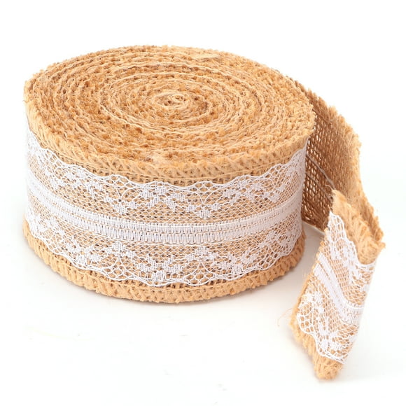 Burlap Fabric Roll,Burlap Ribbon with White Burlap Decorations Burlap String Roll Next-Gen Design