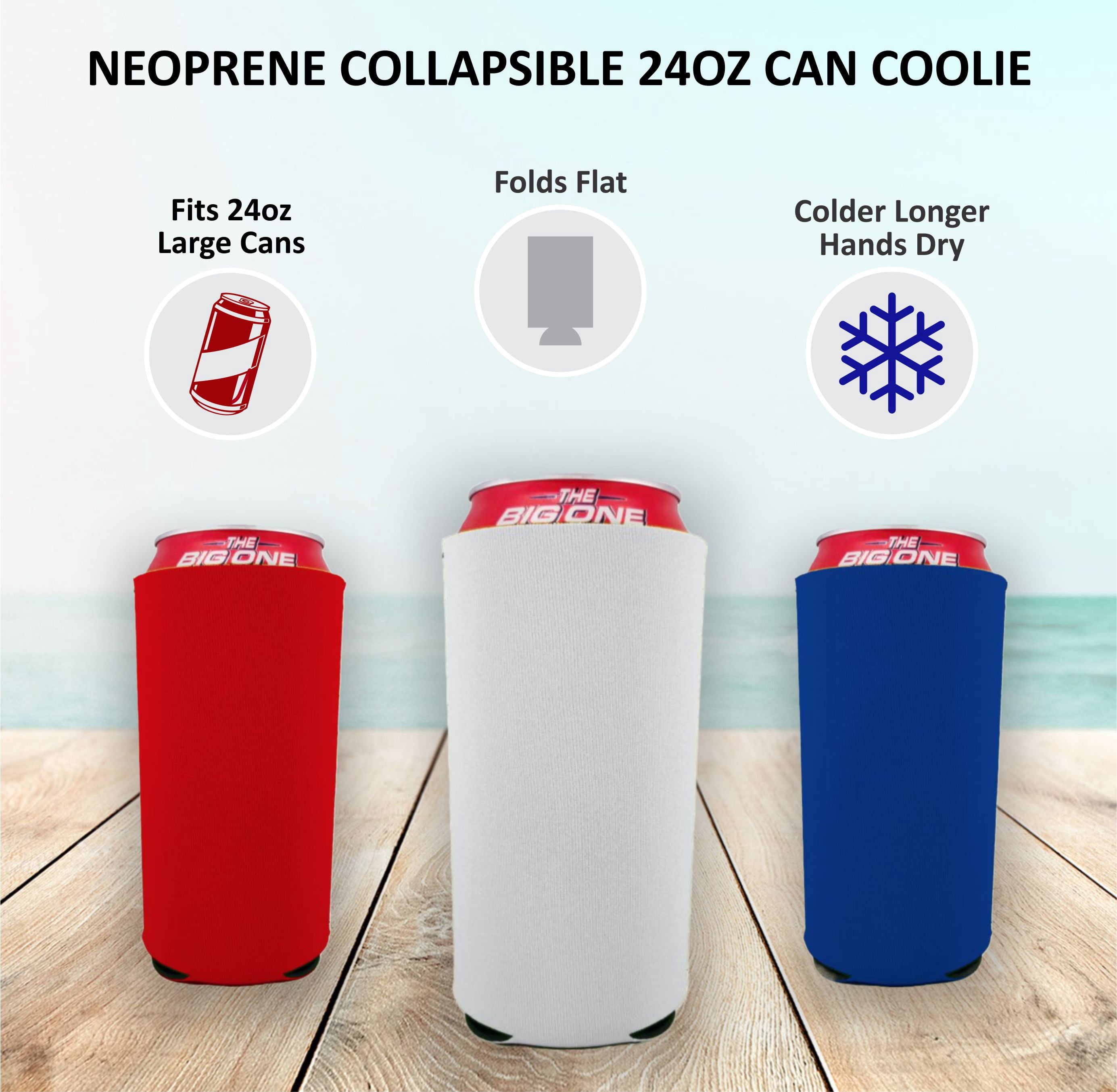Blank Neoprene 24 oz. Can Coolie (6 Pack, Green Camo)