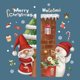 thumbnail image 1 of Pegatina de Pared de Navidad JAMW Papá Noel Extraíble Decoración de Habitación, 1 of 5