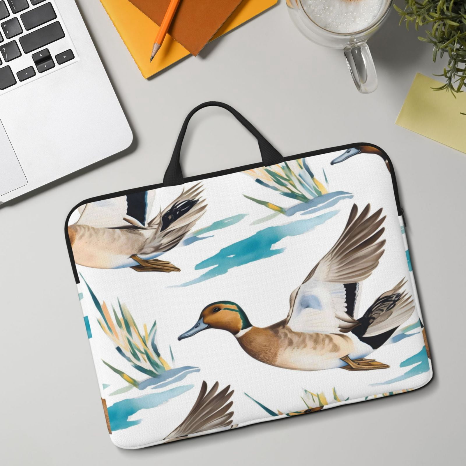 Laptop Sleeve Bag For Women Men 14inch Waterproof Durable Protective Computer Carrying Cover Handle Laptop Case Bag Water Duck