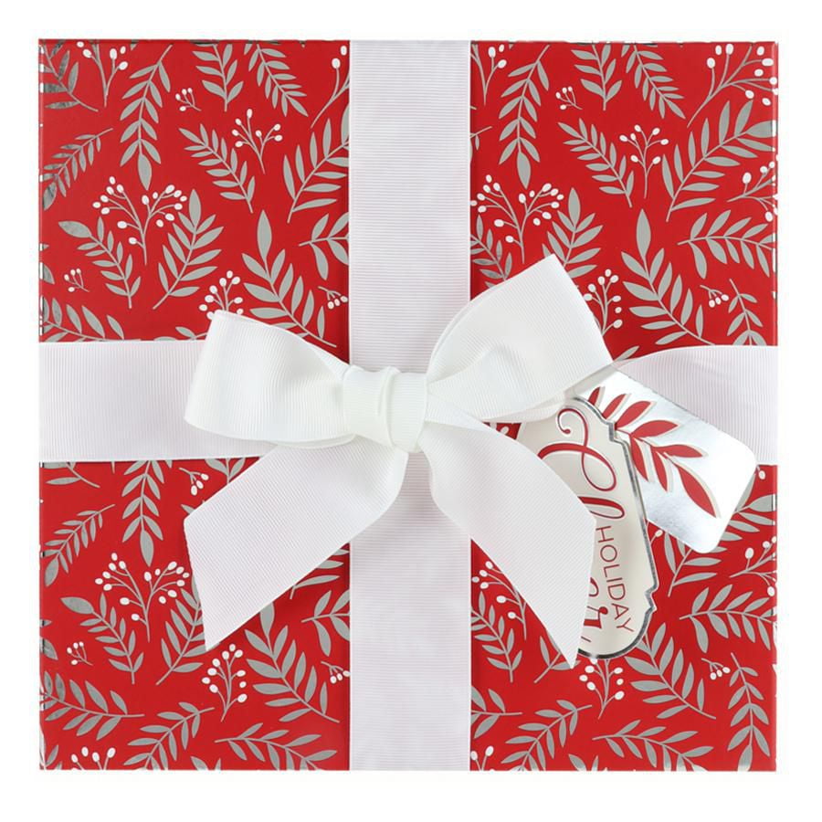 Holiday Time Christmas Square Ready To Gift Box, Botanical, Luxury Gift Box, Botanical