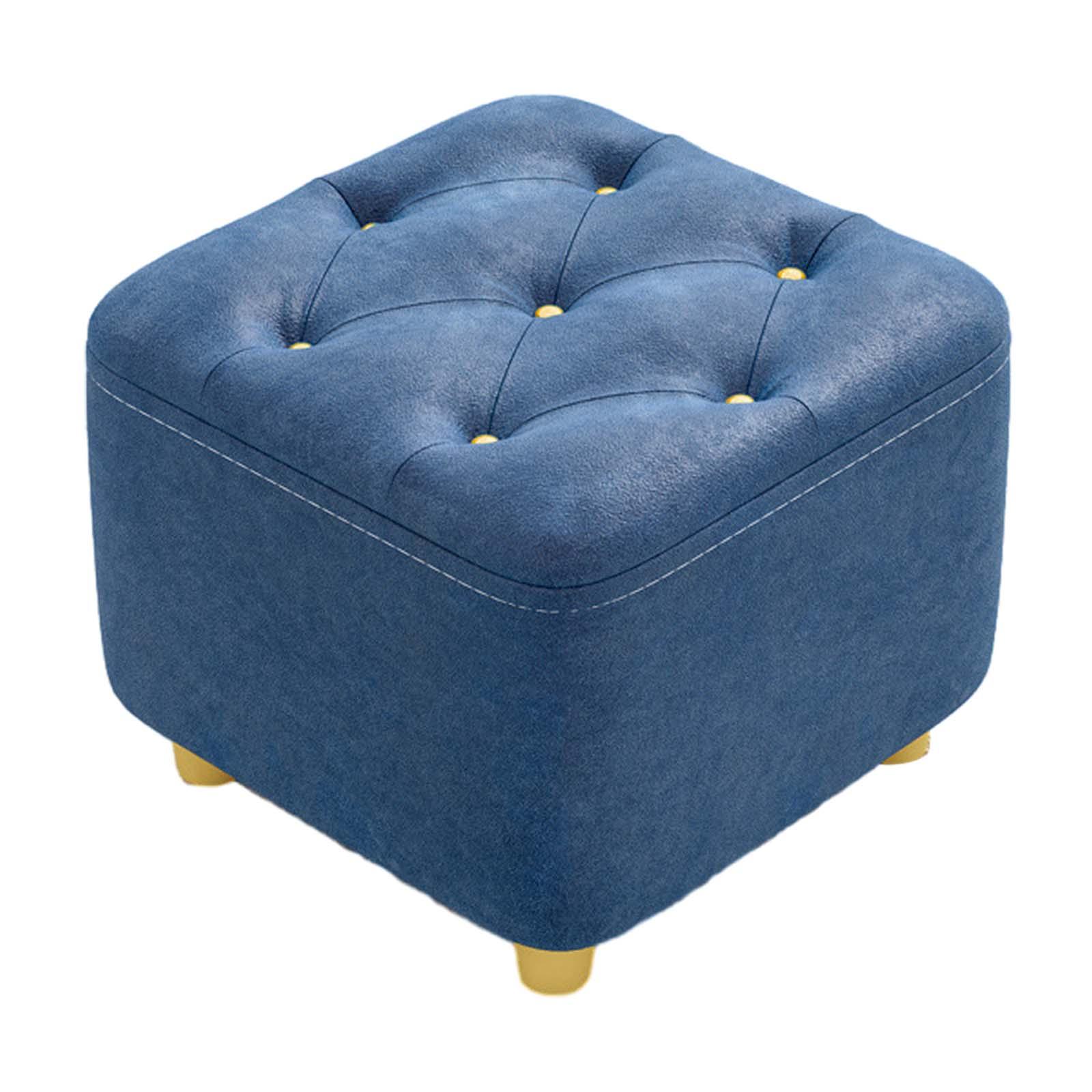 Square Footstool Foot Stool Comfortable Stepstool Creative Ottoman Stool Footrest for Living Room Dressing Room Bedroom Couch dark blue - image 4 of 8