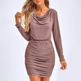 thumbnail image 1 of Fankiway Robes à Manches Longues en Liquidation Robe Moulante d'Automne pour Femmes Mini Robe Scintillante à Manches Longues Col Bénitier Froncé Courte Boîte de Nuit Cocktail Invité de Mariage Robes pour Femmes Grande Taille en Liquidation, 1 of 9