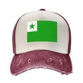 thumbnail image 2 of Flag Of Esperanto Distressed Baseball Cap Dad Hats for Men Women Vintage Trucker Hat Low Profile Ball Caps, 2 of 7
