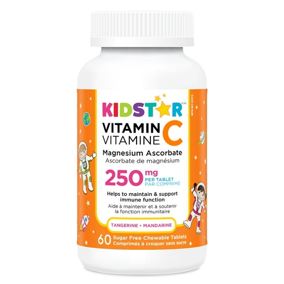 KidStar Vitamin C Chewable Tablet, Tangerine Flavour, 60 Tablets
