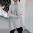 thumbnail image 2 of OJinShaWanO Pull Body pour Femmes Col Roulé Manches Chauve-Souris Ourlet Asymétrique Pull Décontracté Hauts en Tricot, 2 of 5