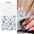 thumbnail image 2 of 5D Stereoscopic Embossed Flowers Nail Art Stickers, 3D Self-Adhesive Daisy Nail Art Decals White Lace Rose Flower Wings 6 Sheets, 2 of 4