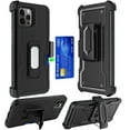 thumbnail image 2 of Compatible with iPhone 15 Pro Max 6.7"; Hybrid Card Holster Phone Case Cover (Owl Moon), 2 of 4