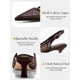 thumbnail image 4 of Women  Pointed-Toe Pumps with Mesh and Lace Paneling   Low Kitten Heels with Delicate Straps | Wedding Shoes & Formal Footwear, 4 of 4