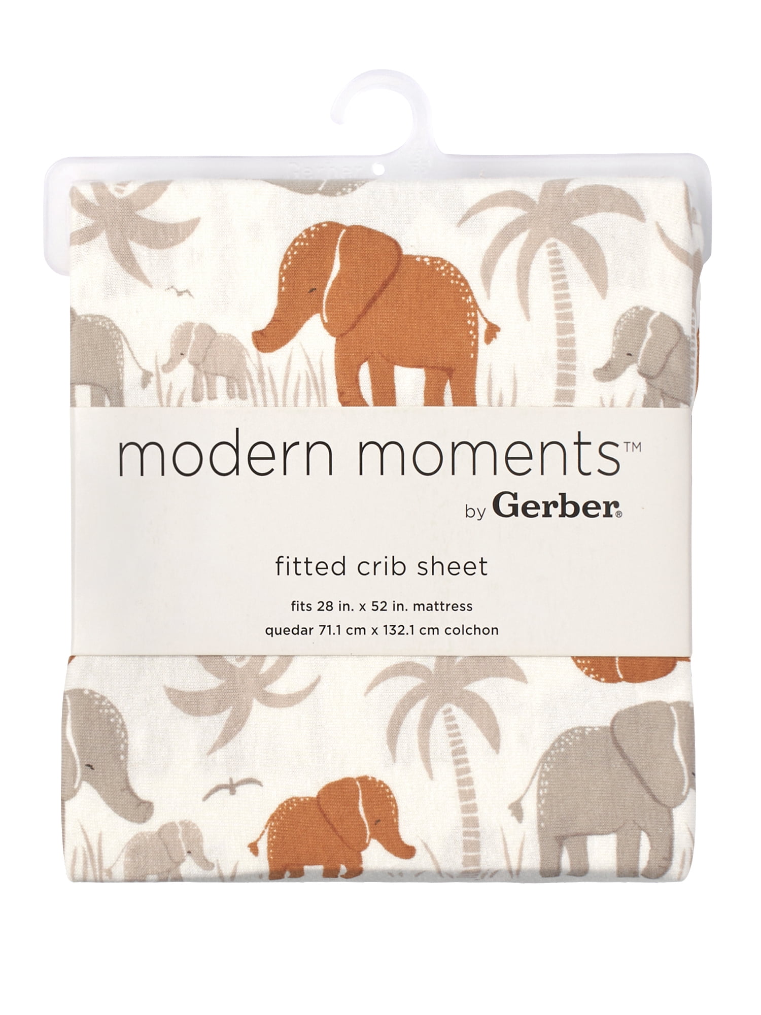 Modern Moments by Gerber Baby & Toddler Boy Ultra Soft Fitted Crib Sheet, Beige Safari